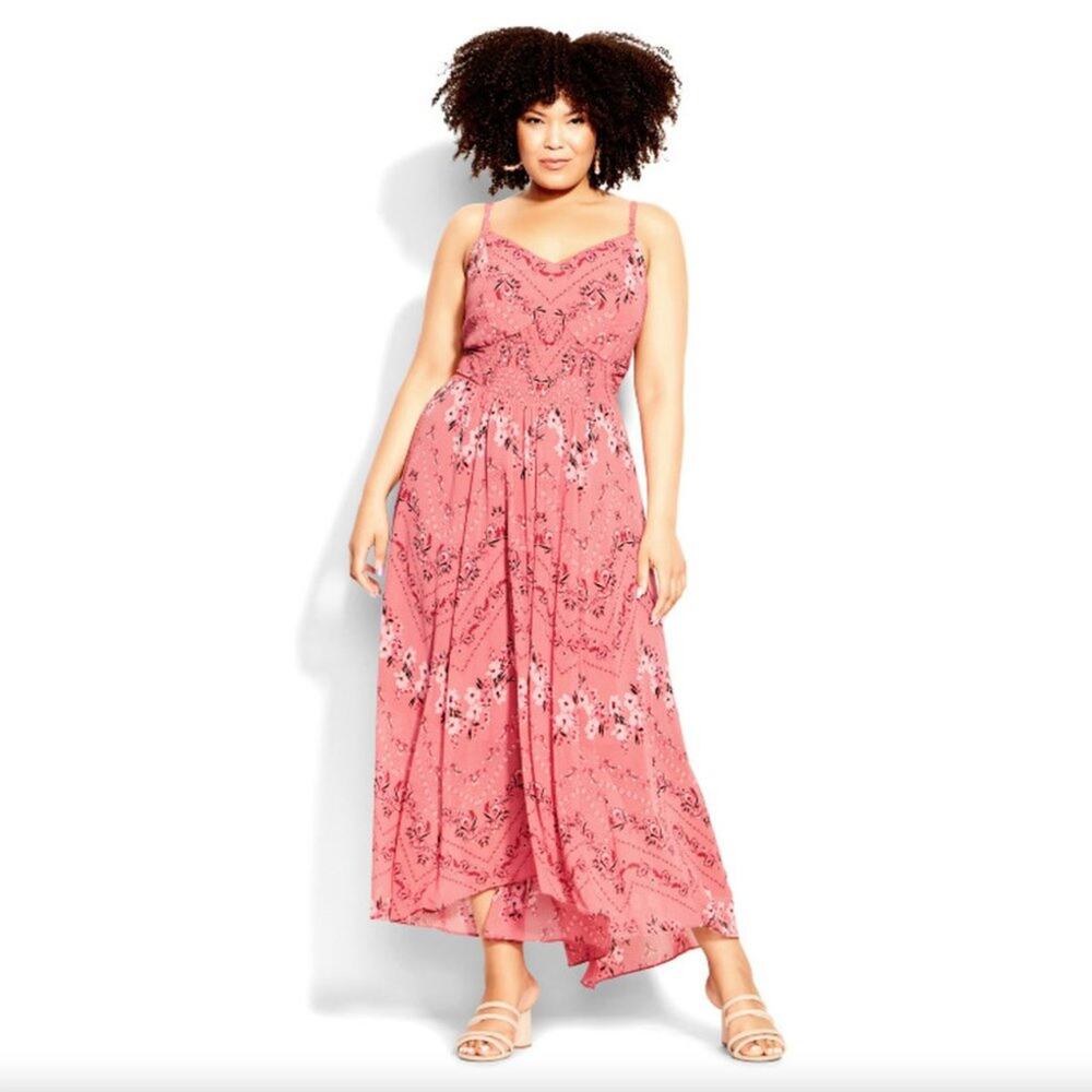 NWT City Chic Maxi Garland Pink Pretty Garland XL = 22 = 3X